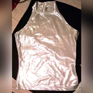 GTM Sportswear Dance Uniform Top Sz SM Silver